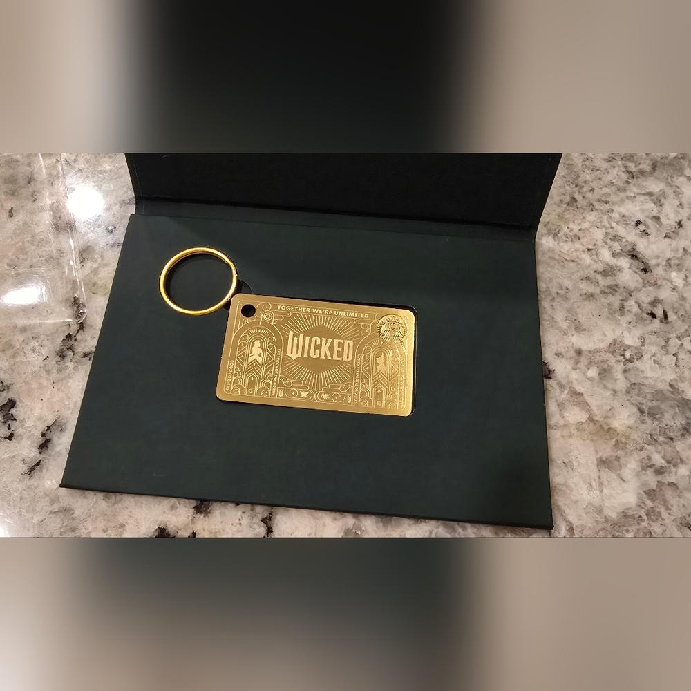 Starbucks x WICKED Gold Card Key Chain Limited Edition $0 Balance Movie